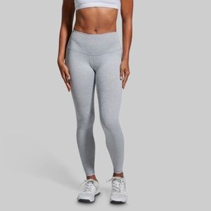 Heathered white high waisted workout leggings